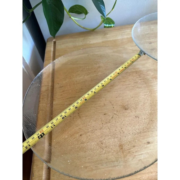 Two Glass clear textured large Plates - Picture 4 of 9